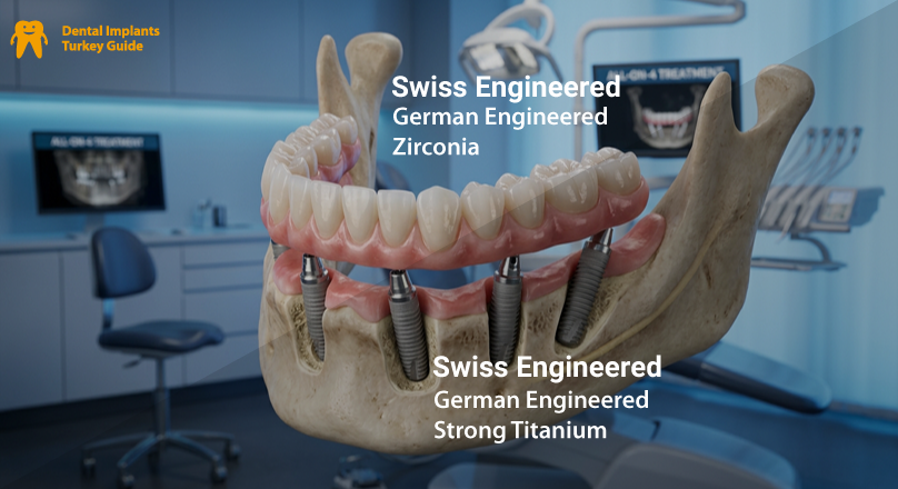 Swiss German Engineered dental implants highlighted
